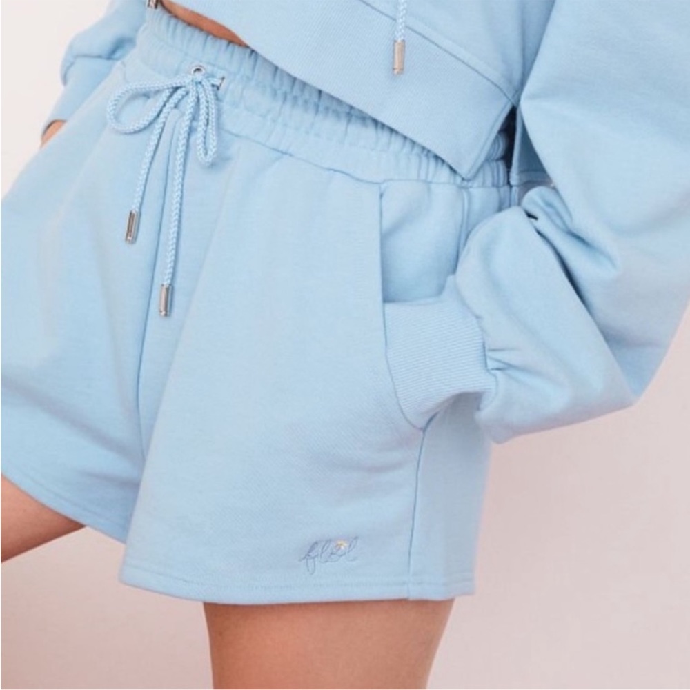 For Love and Lemons Baby Blue Harper Sweat Shorts [Q8]